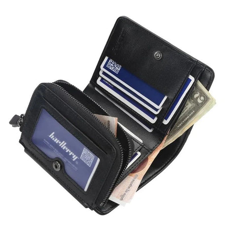 Kingdushi Men's Short Wallet Fashion Card Holders Zipper Casual Portable Coin Purse New Leather Male Cash Clutch Bag For Boy Gift - Oshi.pk - Buy & Sell Online