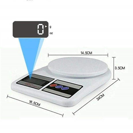 Kitchen Digital Weighing Scale Multipurpose (White, 10 Kg)