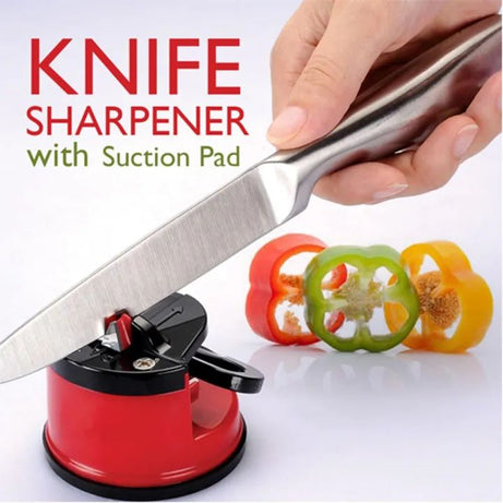 Kitchen Knife Sharpener with Non-Slip Suction Cup, Professional Two Stage Tungsten Carbide Kitchen Knife Sharpener Tool - Oshi.pk - Buy & Sell Online
