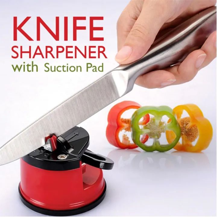 Kitchen Knife Sharpener with Non-Slip Suction Cup, Professional Two Stage Tungsten Carbide Kitchen Knife Sharpener Tool - Oshi.pk - Buy & Sell Online