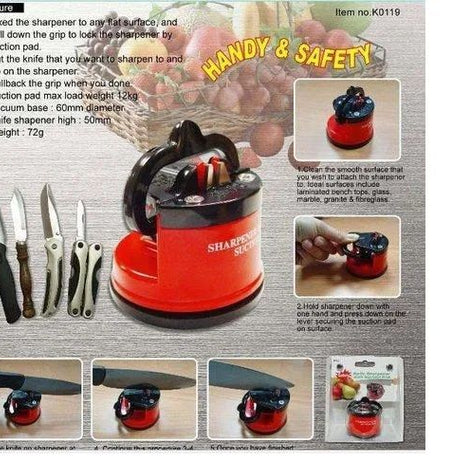 Kitchen Knife Sharpener with Non-Slip Suction Cup, Professional Two Stage Tungsten Carbide Kitchen Knife Sharpener Tool - Oshi.pk - Buy & Sell Online