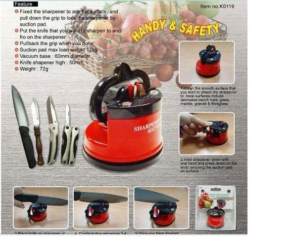 Kitchen Knife Sharpener with Non-Slip Suction Cup, Professional Two Stage Tungsten Carbide Kitchen Knife Sharpener Tool - Oshi.pk - Buy & Sell Online
