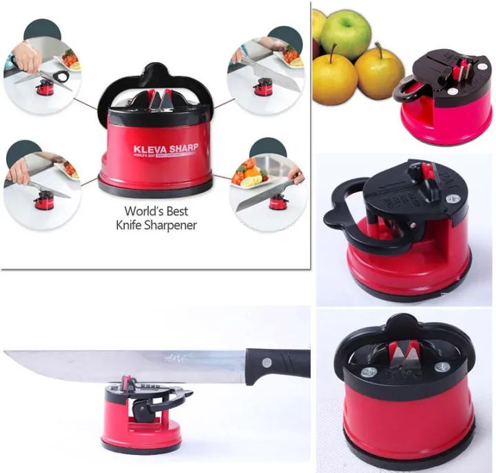 Kitchen Knife Sharpener with Non-Slip Suction Cup, Professional Two Stage Tungsten Carbide Kitchen Knife Sharpener Tool - Oshi.pk - Buy & Sell Online