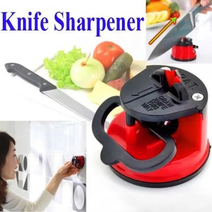 Kitchen Knife Sharpener with Non-Slip Suction Cup, Professional Two Stage Tungsten Carbide Kitchen Knife Sharpener Tool - Oshi.pk - Buy & Sell Online
