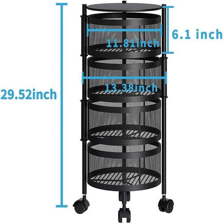 Kitchen Storage Rack with Wheels 4 Layer Carbon Steel Portable Organizer Trolley for Dishes - Oshi.pk - Buy & Sell Online