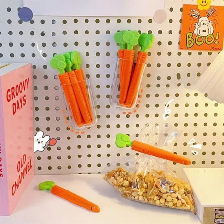 Kitchen Tools 5 Pcs Plastic Bag Snack Bag Saling Clips Chip Clips Bag Clips Food Clips For Bags Refrigerator Food Storage Clamps Carrot Shape Clips - Oshi.pk - Buy & Sell Online