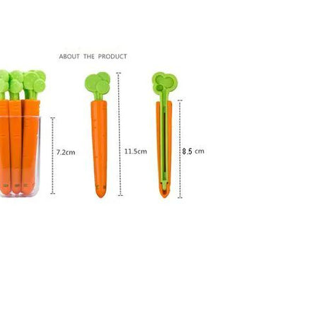 Kitchen Tools 5 Pcs Plastic Bag Snack Bag Saling Clips Chip Clips Bag Clips Food Clips For Bags Refrigerator Food Storage Clamps Carrot Shape Clips - Oshi.pk - Buy & Sell Online