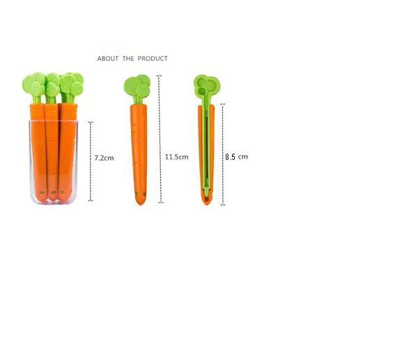 Kitchen Tools 5 Pcs Plastic Bag Snack Bag Saling Clips Chip Clips Bag Clips Food Clips For Bags Refrigerator Food Storage Clamps Carrot Shape Clips - Oshi.pk - Buy & Sell Online