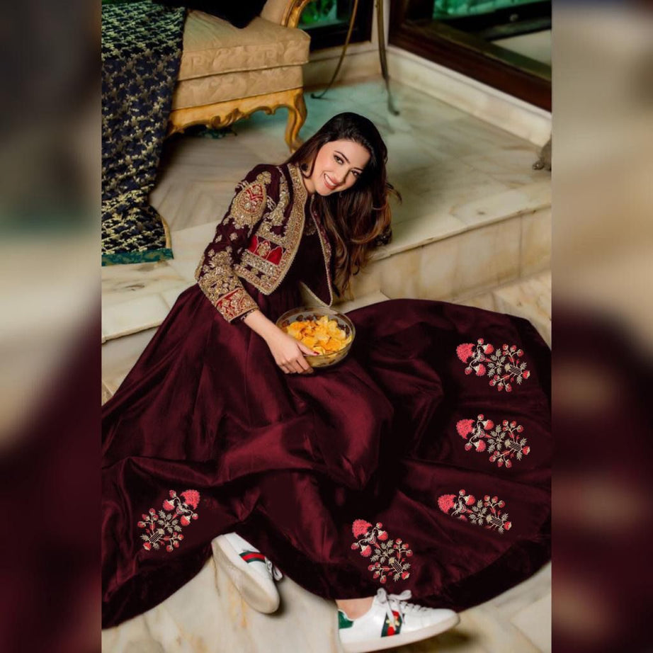 Koti Style Long Maxi Separate Koti 2PCS Embroidery+Handwork - Oshi.pk - Buy & Sell Online