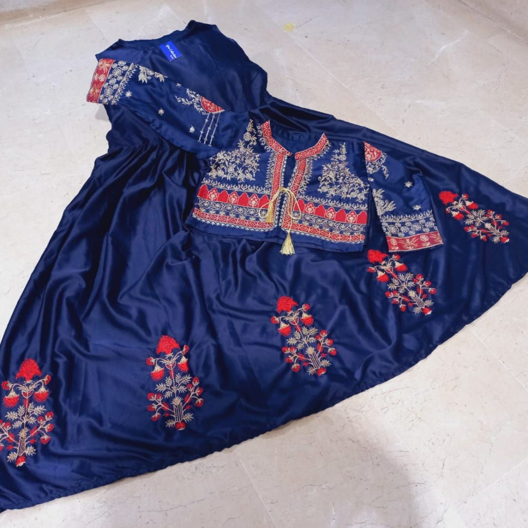 Koti Style Long Maxi Separate Koti 2PCS Embroidery+Handwork - Oshi.pk - Buy & Sell Online
