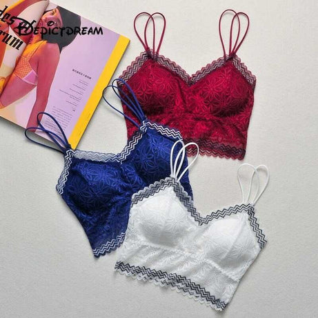 Lace Straps Wrapped Chest No Steel Ring sexy Bra - Oshi.pk - Buy & Sell Online