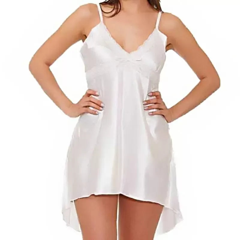 Ladies Satin Chemise with Lace (CHE-03) - Oshi.pk - Buy & Sell Online