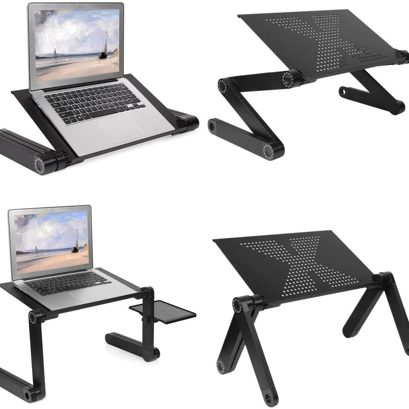 Laptop Desk, Laptop Stand for Bed and Sofa, Portable Adjustable Laptop Table Desk Stand with Mouse Pad, Ergonomic Design Lap TV Bed Tray Aluminum Cozy - Oshi.pk - Buy & Sell Online