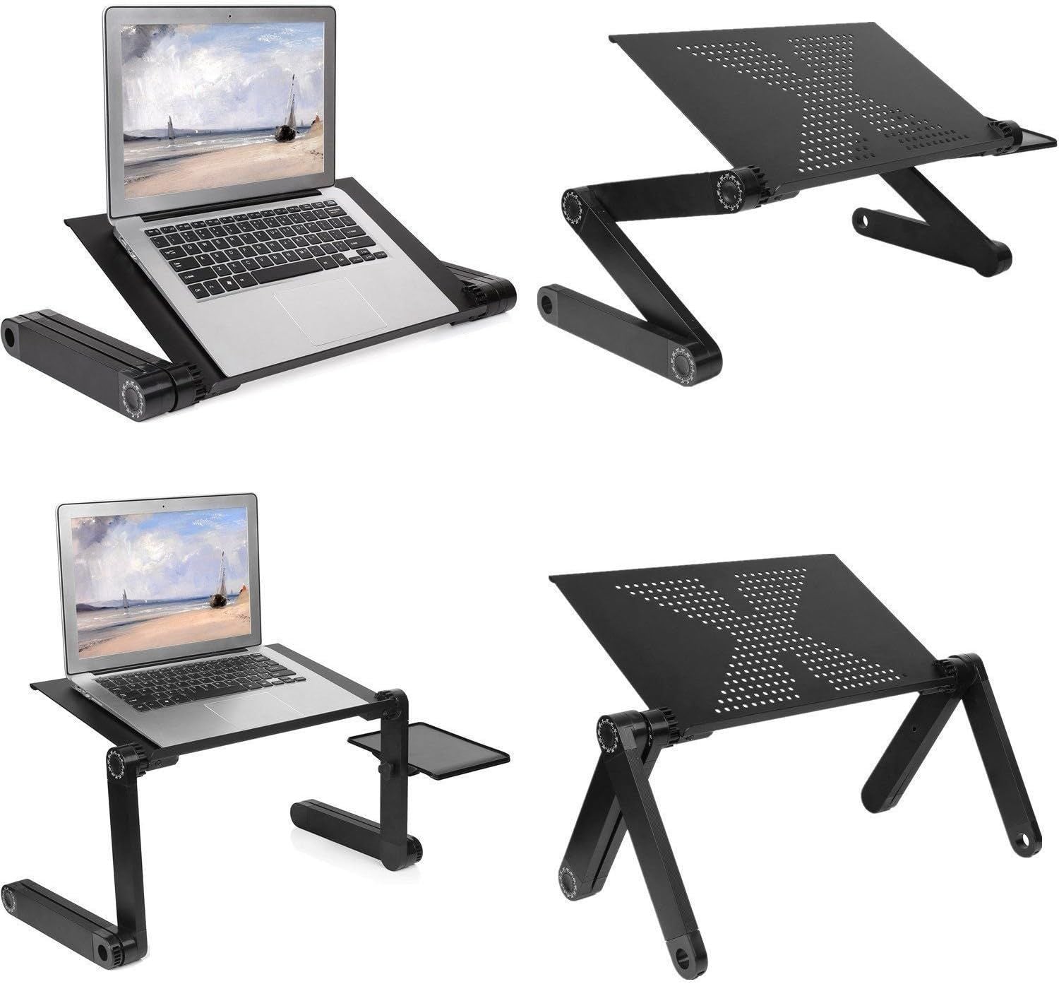 Laptop Desk, Laptop Stand for Bed and Sofa, Portable Adjustable Laptop Table Desk Stand with Mouse Pad, Ergonomic Design Lap TV Bed Tray Aluminum Cozy - Oshi.pk - Buy & Sell Online