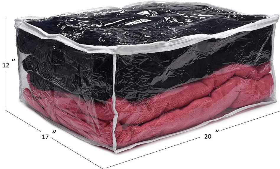 Large Blanket Cover Bag / Transparent PVC Plastic Clear Under Bed Bags Clothes Packaging Bag Environmental Protection Quilt PVC Clothing Storage Bag - Oshi.pk - Buy & Sell Online
