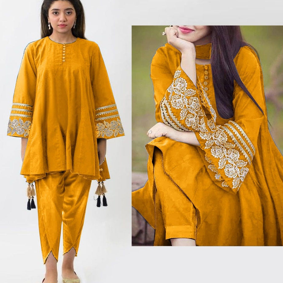 Latkan 2-Pcs Stitched Shirt and Tulip Style Trouser - Oshi.pk - Buy & Sell Online