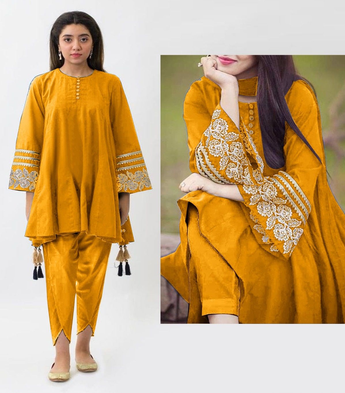 Latkan 2-Pcs Stitched Shirt and Tulip Style Trouser - Oshi.pk - Buy & Sell Online