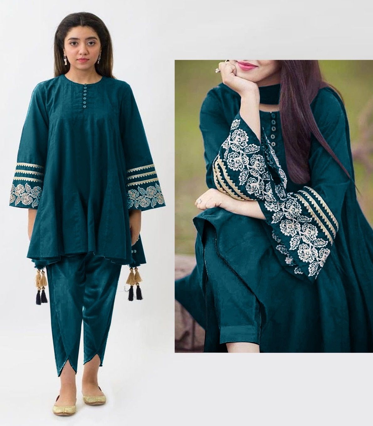 Latkan 2-Pcs Stitched Shirt and Tulip Style Trouser - Oshi.pk - Buy & Sell Online