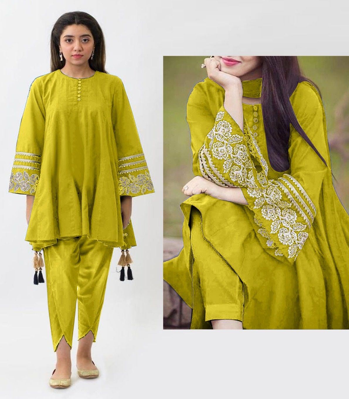 Latkan 2-Pcs Stitched Shirt and Tulip Style Trouser - Oshi.pk - Buy & Sell Online