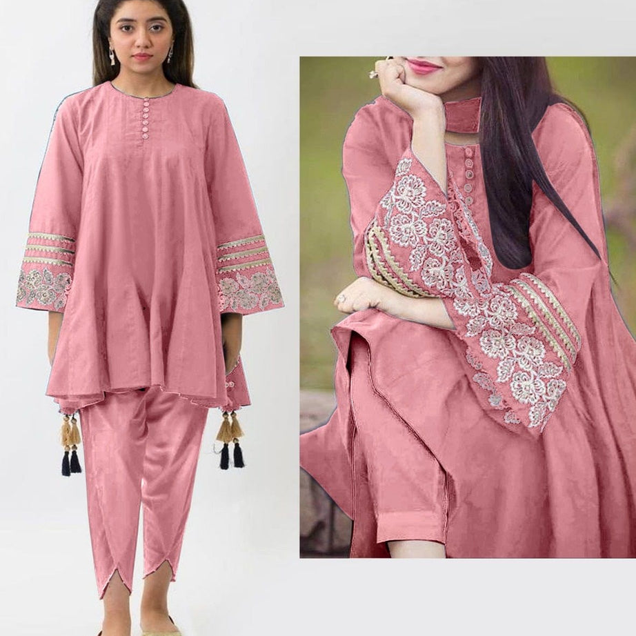 Latkan 2-Pcs Stitched Shirt and Tulip Style Trouser - Oshi.pk - Buy & Sell Online