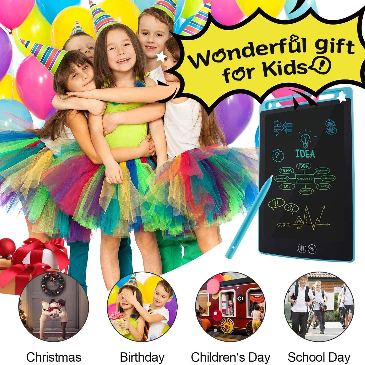 LCD Writing Tablet Drawing Pad 8.5 inch Portable Reusable Erasable Writing Board Digital Drawing Pad for Kids Drawing tablet Digital Drawing Board - Oshi.pk - Buy & Sell Online