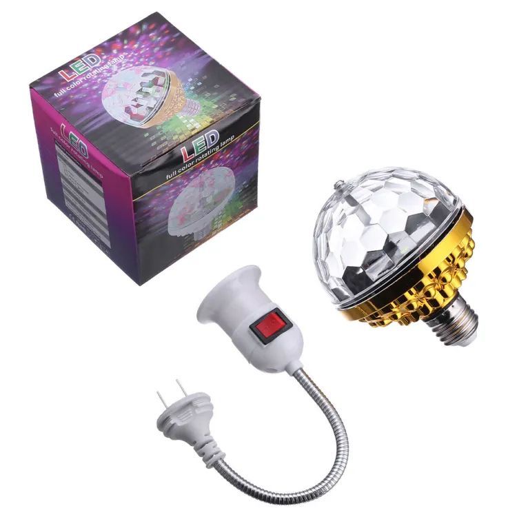 LED Colorful Magic Ball Lamps With Holder 360 Degrees Automatic Rotating Light Bulb For House Disco Party - Oshi.pk - Buy & Sell Online