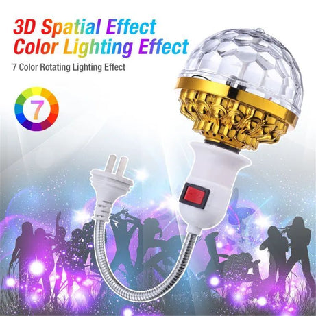 LED Colorful Magic Ball Lamps With Holder 360 Degrees Automatic Rotating Light Bulb For House Disco Party - Oshi.pk - Buy & Sell Online
