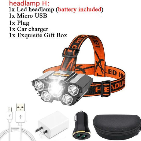 LED Headlamp Torch Flashlight Headlight Waterproof Head Light Camping Hiking Fishing Mining Light Lamp Torch