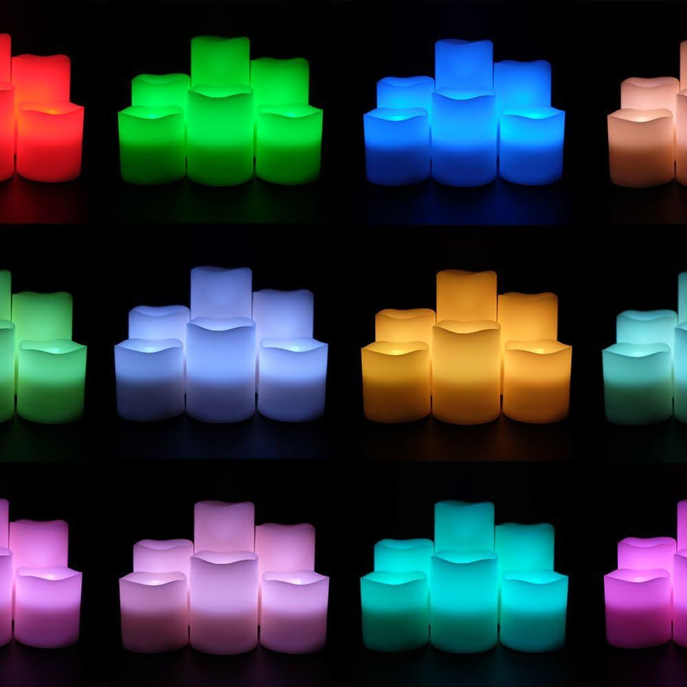 LED ing Candles Battery Operated with 18-Key Remote Timer, Color Changing Real Wax Set of 6 Flameless Pillar Candles Indoor Halloween Christmas Romant - Oshi.pk - Buy & Sell Online