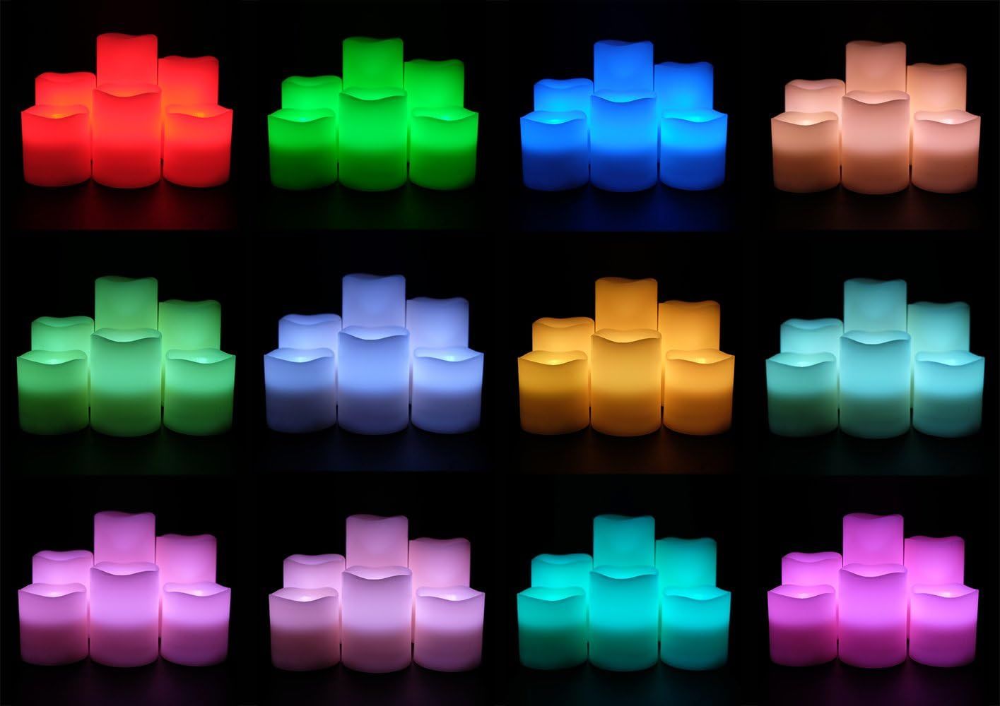 LED ing Candles Battery Operated with 18-Key Remote Timer, Color Changing Real Wax Set of 6 Flameless Pillar Candles Indoor Halloween Christmas Romant - Oshi.pk - Buy & Sell Online