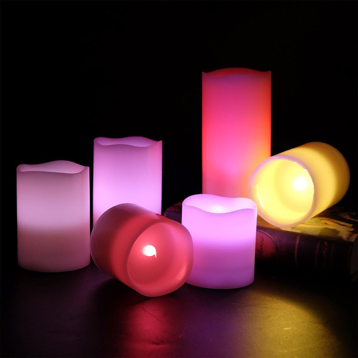 LED ing Candles Battery Operated with 18-Key Remote Timer, Color Changing Real Wax Set of 6 Flameless Pillar Candles Indoor Halloween Christmas Romant - Oshi.pk - Buy & Sell Online