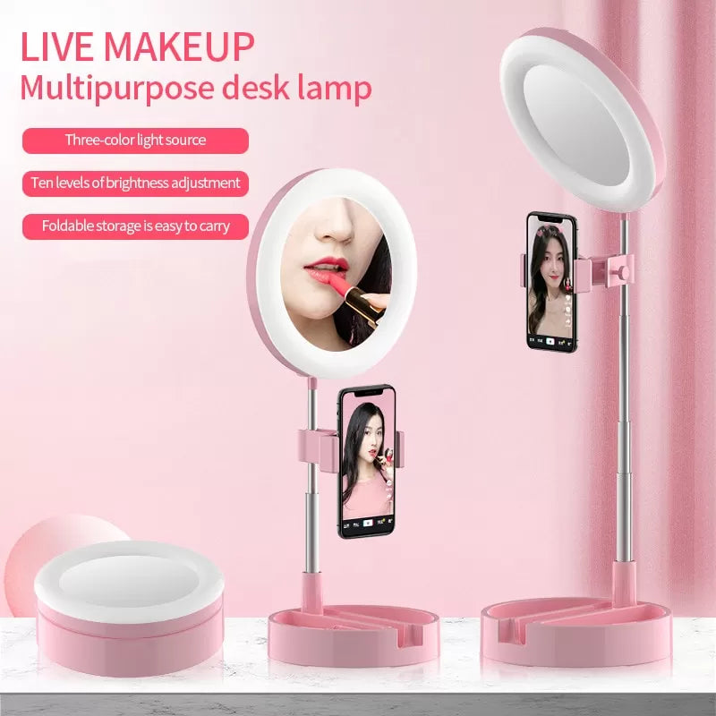 LED Makeup Mirror USB Smart Touch Control Lighted Makeup Vanity Stand Up Desk Ring Light Mirror Led - Oshi.pk - Buy & Sell Online