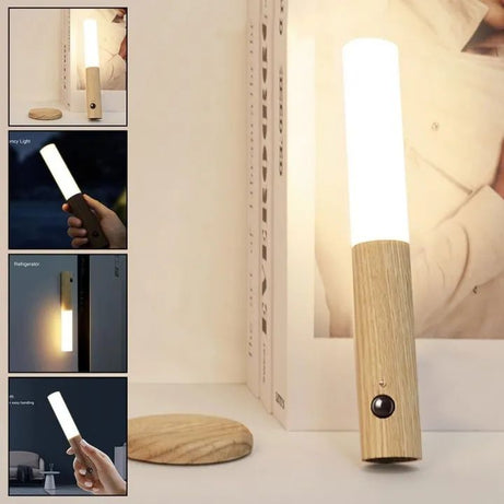 LED USB Wireless Wood Stick Night Light Warm Motion Sensor Wall Lamp Magnetic Corridor Cabinet Wardrobe Light Decor Home Light - Oshi.pk - Buy & Sell Online