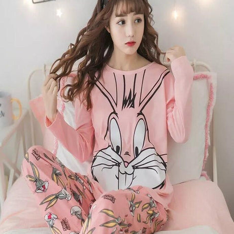 Pink Bunny Printed Night Suit for Women - Oshi.pk - Buy & Sell Online