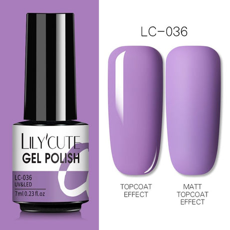 LILYCUTE 7ml Gel Nail Polish For Nails Semi Permanent Soak Off Gel UV LED Varnishes Base Top Matte Coat Gel Polish Nail Art Gel - Oshi.pk - Buy & Sell Online