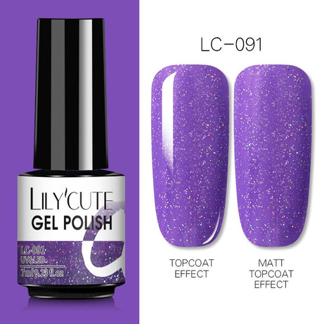 LILYCUTE 7ml Gel Nail Polish For Nails Semi Permanent Soak Off Gel UV LED Varnishes Base Top Matte Coat Gel Polish Nail Art Gel - Oshi.pk - Buy & Sell Online