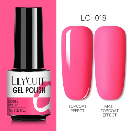 LILYCUTE 7ml Gel Nail Polish For Nails Semi Permanent Soak Off Gel UV LED Varnishes Base Top Matte Coat Gel Polish Nail Art Gel - Oshi.pk - Buy & Sell Online