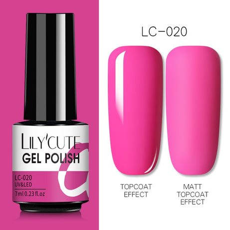 LILYCUTE 7ml Gel Nail Polish For Nails Semi Permanent Soak Off Gel UV LED Varnishes Base Top Matte Coat Gel Polish Nail Art Gel - Oshi.pk - Buy & Sell Online