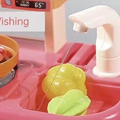 Little Kids Kitchen Pretend Play Set with Steam & Light & Sound and Plastic Accessories Included Playset Toys for Girls and Boys - 42 pcs - Oshi.pk - Buy & Sell Online