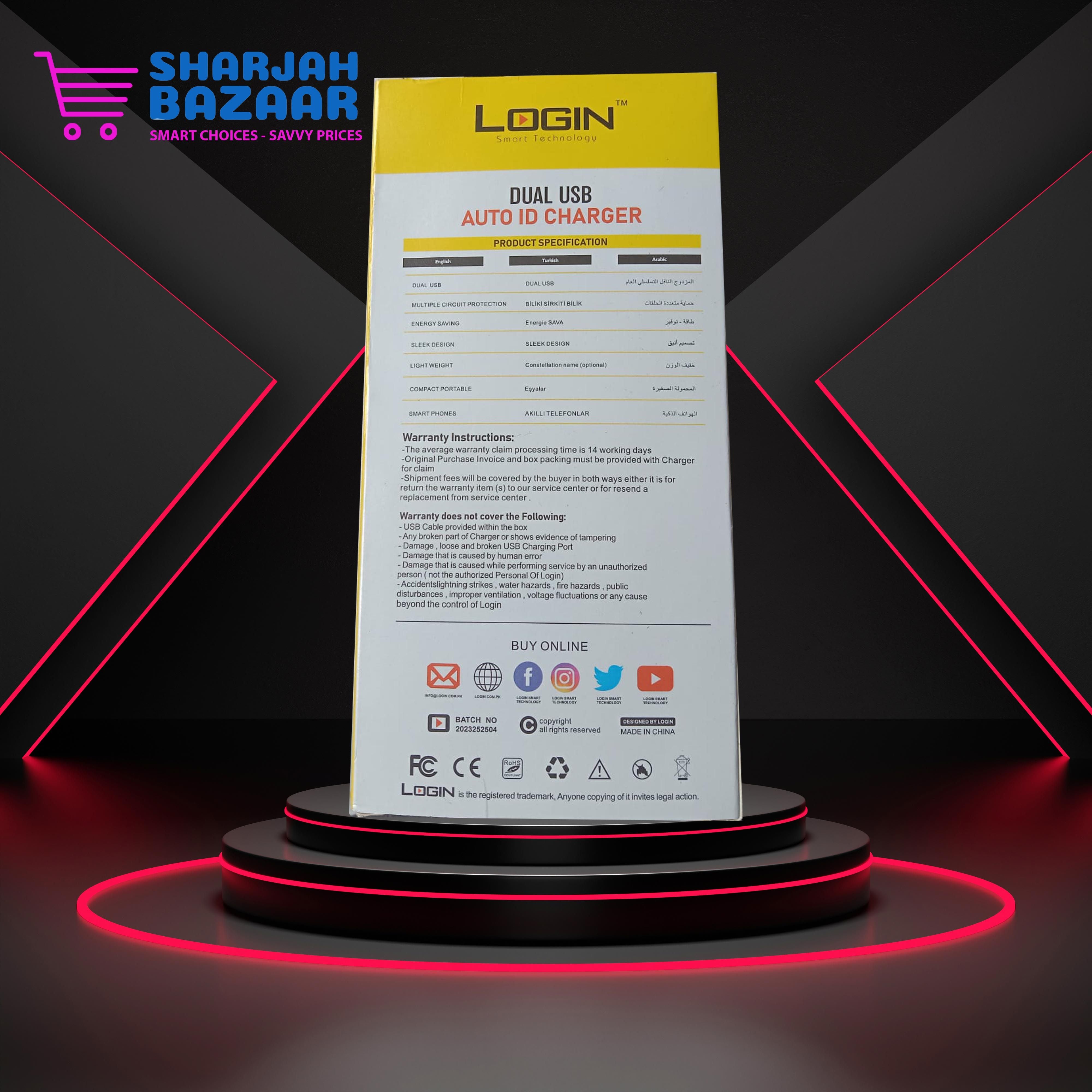 LOGIN Charger (LT-22) - Efficient Charging Solution for Your Devices - Oshi.pk - Buy & Sell Online