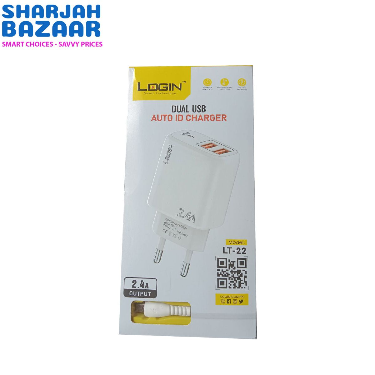 LOGIN Charger (LT-22) - Efficient Charging Solution for Your Devices - Oshi.pk - Buy & Sell Online