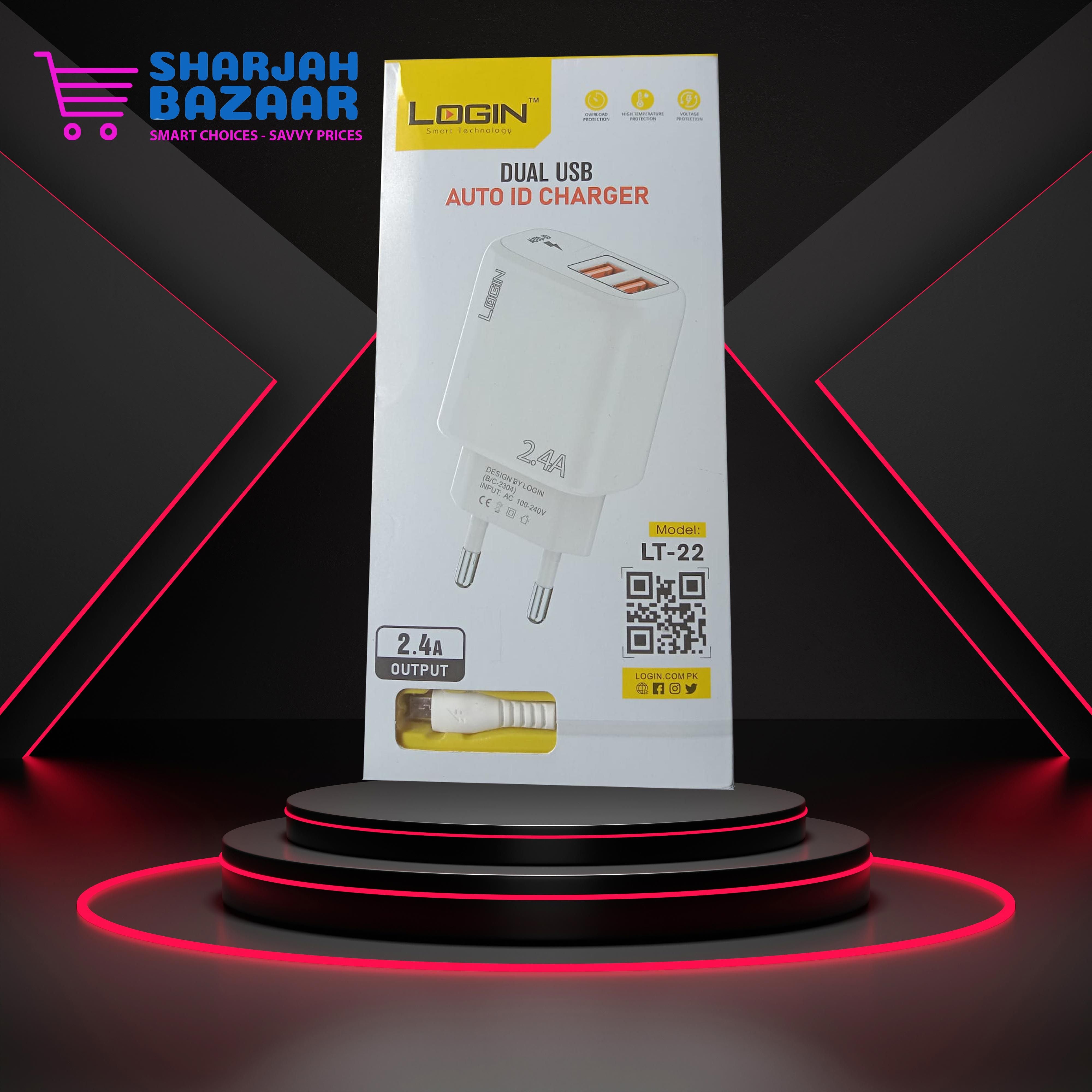 LOGIN Charger (LT-22) - Efficient Charging Solution for Your Devices - Oshi.pk - Buy & Sell Online