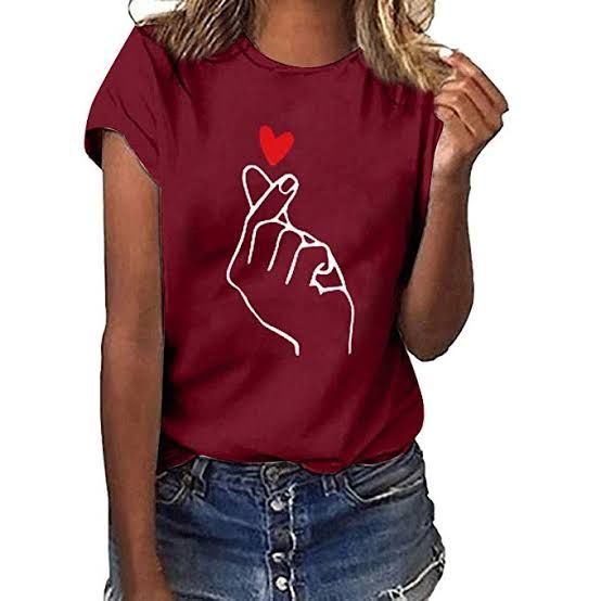 Love Charm Printed Cotton Half Sleeves O Neck T Shirt For Women           - Oshi.pk - Buy & Sell Online