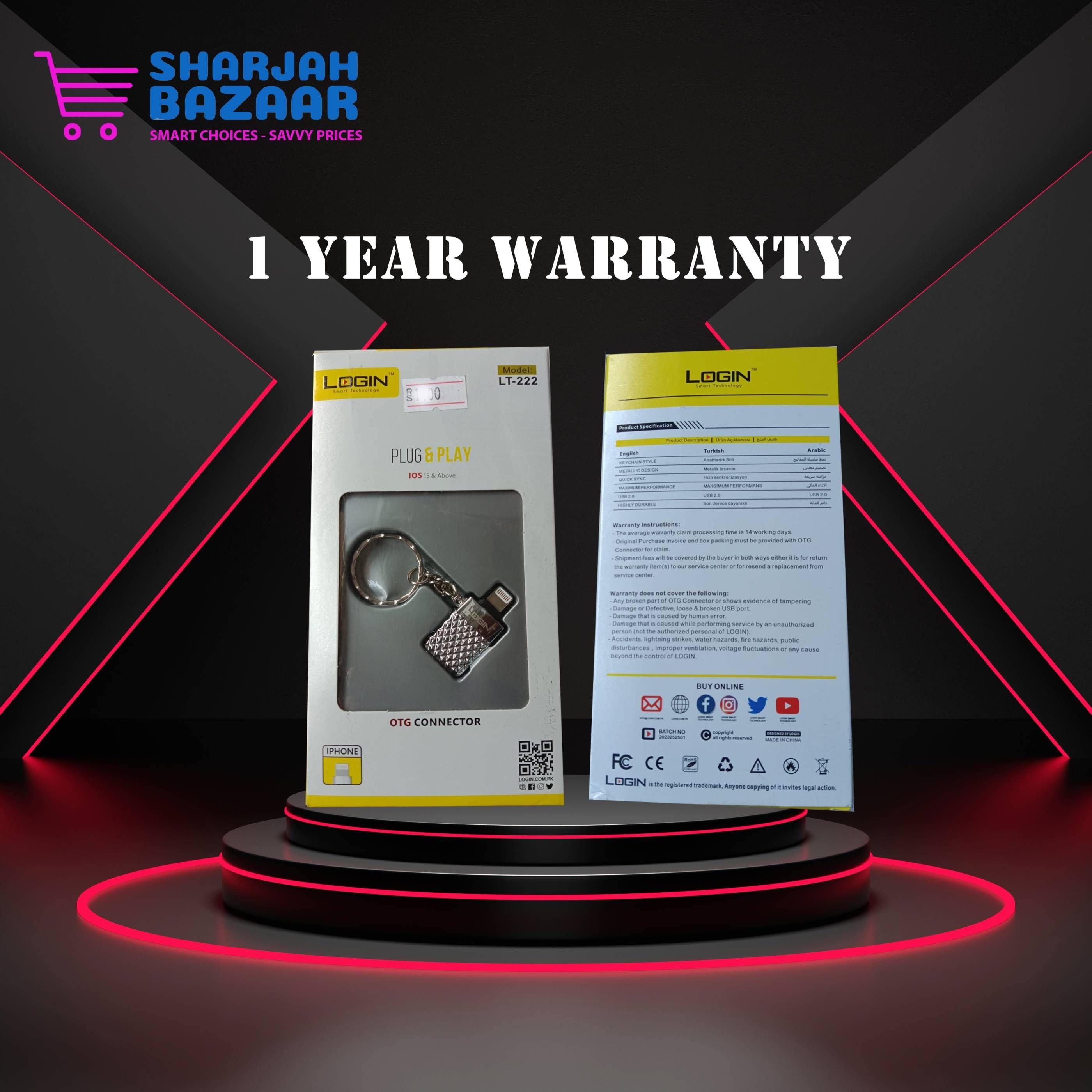 LT-222 Lighting-USB Plug & Play OTG Connector Keychain (iPhone) - Oshi.pk - Buy & Sell Online