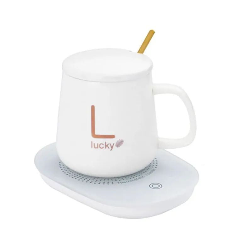Lucky Portable Coffee Cup Warmer Heater Set Heat Heating Cup Pad Ceramics Mug Thermostatic Electric Coaster 55 Mug Mat Office Tea Coffee Milk Heater With Cup Spoon(Gift Box Package - Oshi.pk - Buy & Sell Online