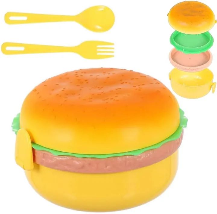 Lunch box kids tiffin box for school burger shaped meal-it box large lunch box - Oshi.pk - Buy & Sell Online