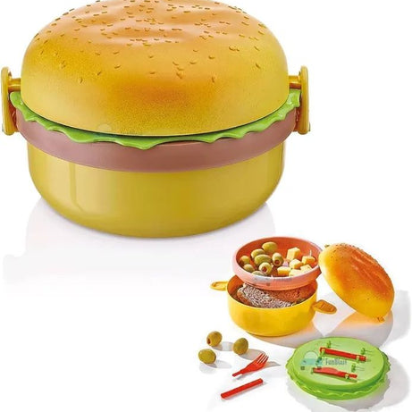 Lunch box kids tiffin box for school burger shaped meal-it box large lunch box - Oshi.pk - Buy & Sell Online