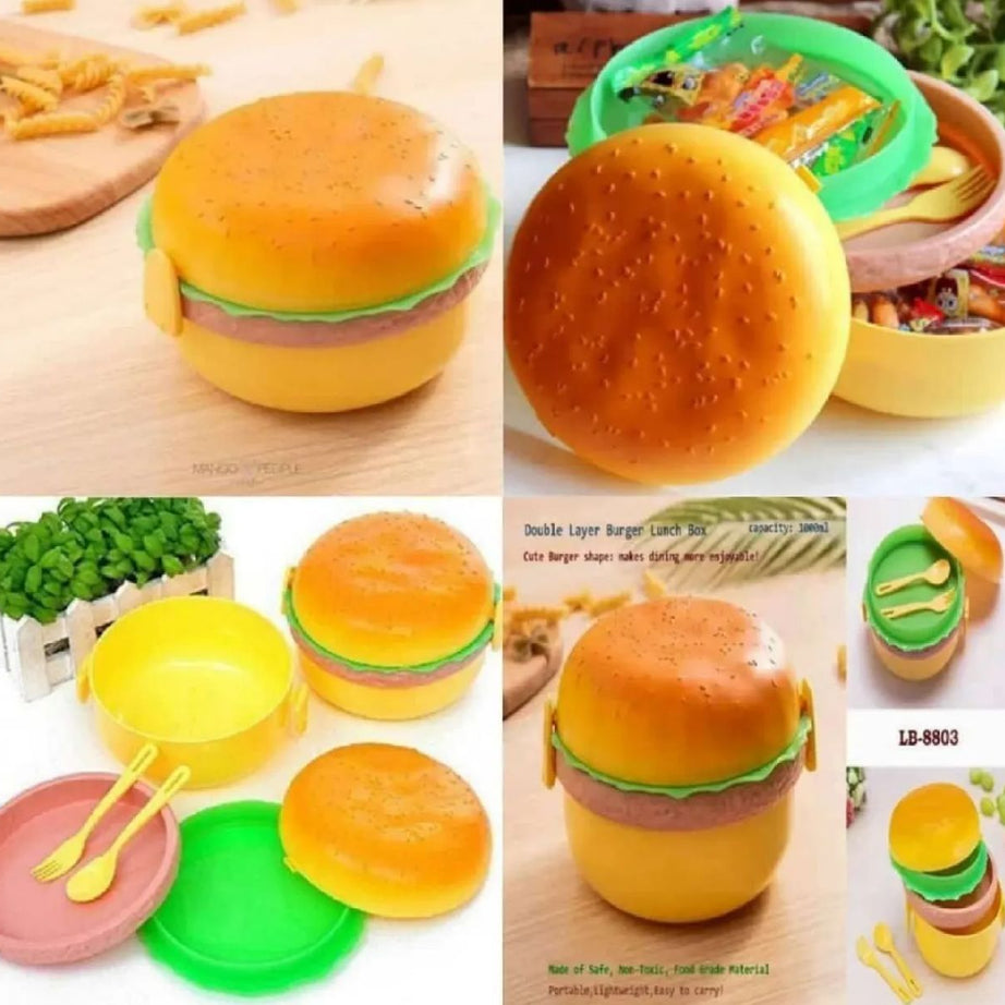 Lunch box kids tiffin box for school burger shaped meal-it box large lunch box - Oshi.pk - Buy & Sell Online