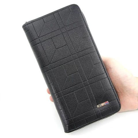 Luxury PU Leather New Men's Wallets Long Wallets Fashion Embossed Vertical Zipper Handbag Large Capacity Plus Soft Wallet - Oshi.pk - Buy & Sell Online