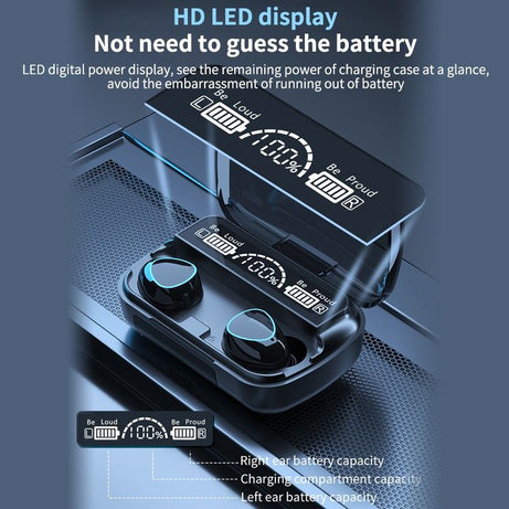 M10 TWS Wireless Headphones Touch Control Bluetooth-Compatible 5.1 Earphones Wireless Headset Waterproof 9D Hifi Quality Earbuds - Oshi.pk - Buy & Sell Online